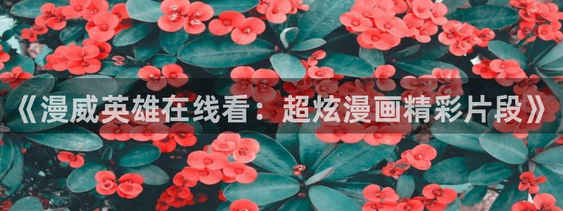 樱花动漫舰队：《漫威英雄在线看：超炫漫画精彩片段》